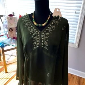 Boho Blouse olive green.. Size is 18